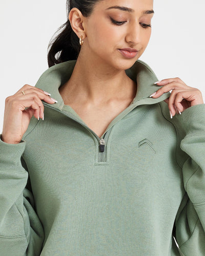 Classic Lounge 1/2 Zip Sweatshirt | Sage