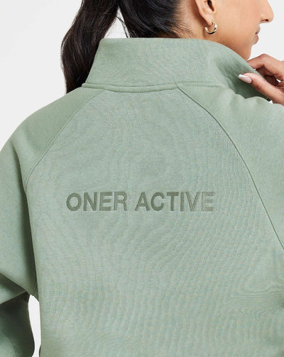 Classic Lounge 1/2 Zip Sweatshirt | Sage