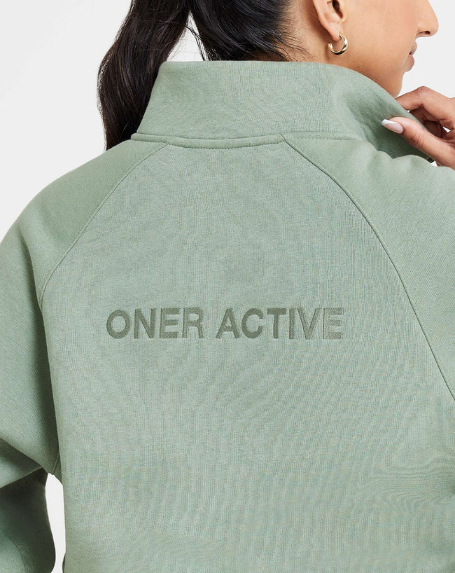 Classic Lounge 1/2 Zip Sweatshirt | Sage
