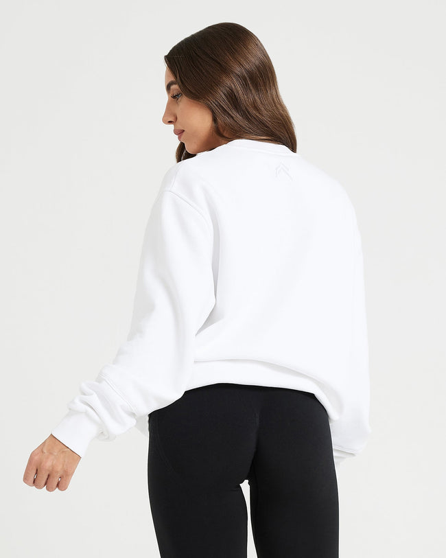 Classic Lounge Oversized Crew Neck | White