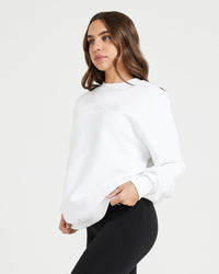 Classic Lounge Oversized Crew Neck | White