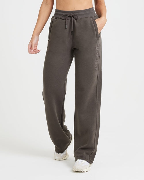Oner Modal Classic Lounge Straight Leg Joggers | Deep Taupe