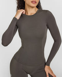 Mellow™ Soft Long Sleeve Top | Deep Taupe