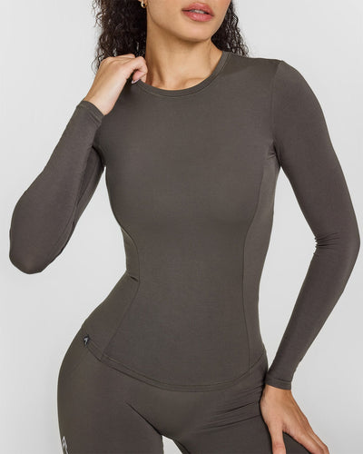 Mellow™ Soft Long Sleeve Top | Deep Taupe