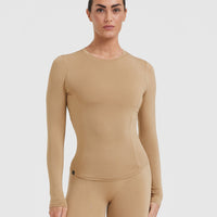 Mellow™ Soft Long Sleeve Top | Dune Brown