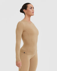 Mellow™ Soft Long Sleeve Top | Dune Brown