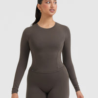 Mellow™ Soft Mid Long Sleeve Top | Deep Taupe