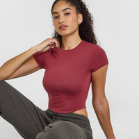 Mellow™ Soft Mid Short Sleeve T-Shirt | Burnt Cherry