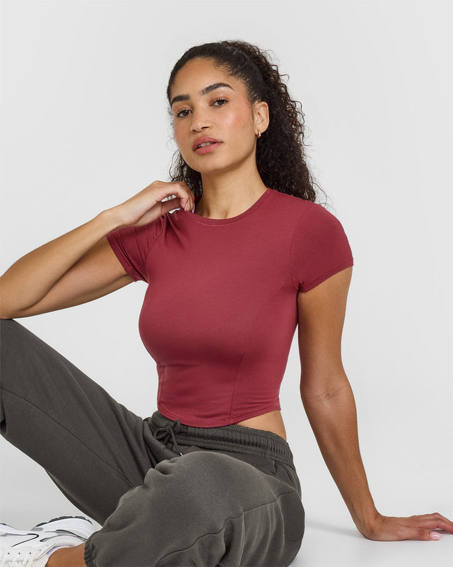 Mellow™ Soft Mid Short Sleeve T-Shirt | Burnt Cherry