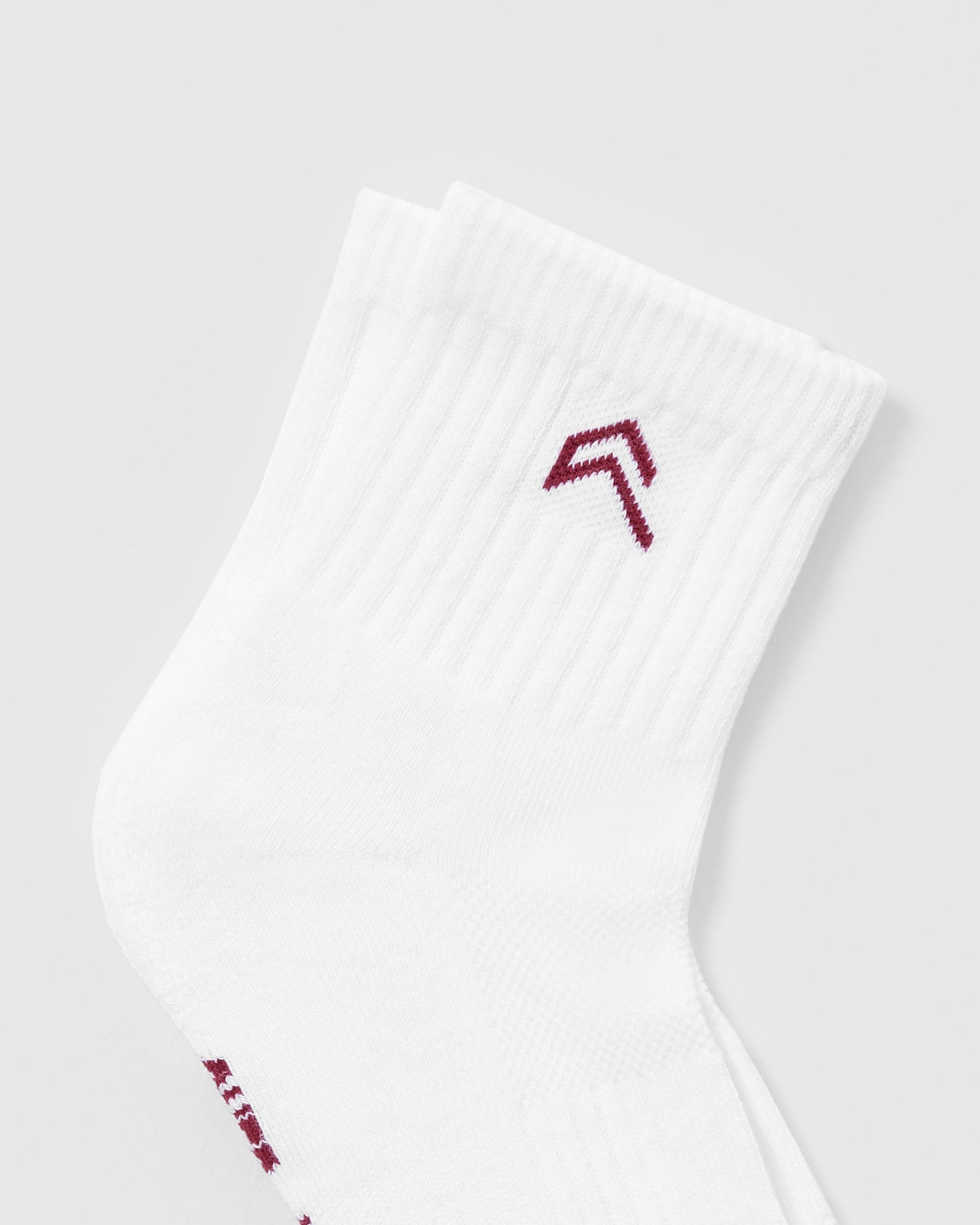 Mid Crew Socks 2 Pack | White/Burnt Cherry