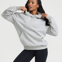 Classic Lounge Oversized Hoodie | Silver Marl