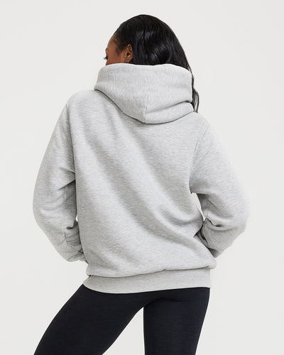Classic Lounge Oversized Hoodie | Silver Marl