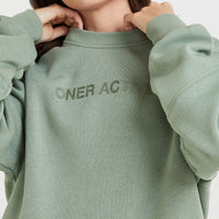 Classic Lounge Oversized Crew Neck | Sage