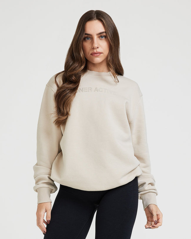 Classic Lounge Oversized Crew Neck | Sand