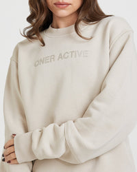 Classic Lounge Oversized Crew Neck | Sand
