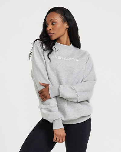 Classic Lounge Oversized Crew Neck | Silver Marl
