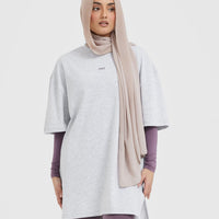 Raising The Bar Graphic Longline T-Shirt | Light Grey Marl