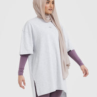 Raising The Bar Graphic Longline T-Shirt | Light Grey Marl
