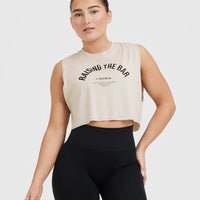 Raising The Bar Graphic Muscle Crop Vest | Sand