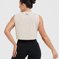 Raising The Bar Graphic Muscle Crop Vest | Sand