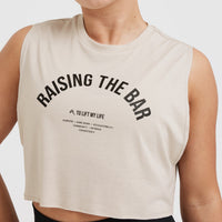 Raising The Bar Graphic Muscle Crop Vest | Sand