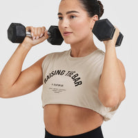 Raising The Bar Graphic Muscle Crop Vest | Sand