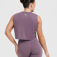 Raising The Bar Graphic Muscle Crop Vest | Vintage Purple