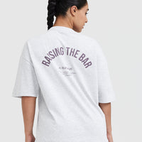 Raising The Bar Graphic Unisex T-Shirt | Light Grey Marl