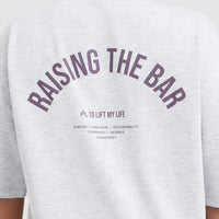 Raising The Bar Graphic Unisex T-Shirt | Light Grey Marl