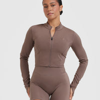 Timeless Crop Jacket | Cool Brown