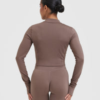 Timeless Crop Jacket | Cool Brown