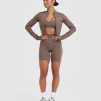 Timeless Crop Jacket | Cool Brown