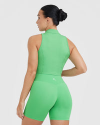 Timeless Half Zip Crop Tank | Jade