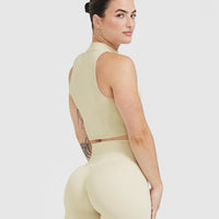 Timeless Half Zip Crop Tank | Vanilla