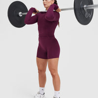 Timeless Half Zip Mid Long Sleeve Top | Ripe Fig