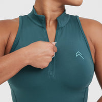 Timeless Half Zip Tank | Marine Teal