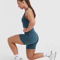 Timeless Halter Neck Mid Vest | Lake Blue