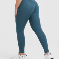 Timeless High Waisted Leggings | Lake Blue