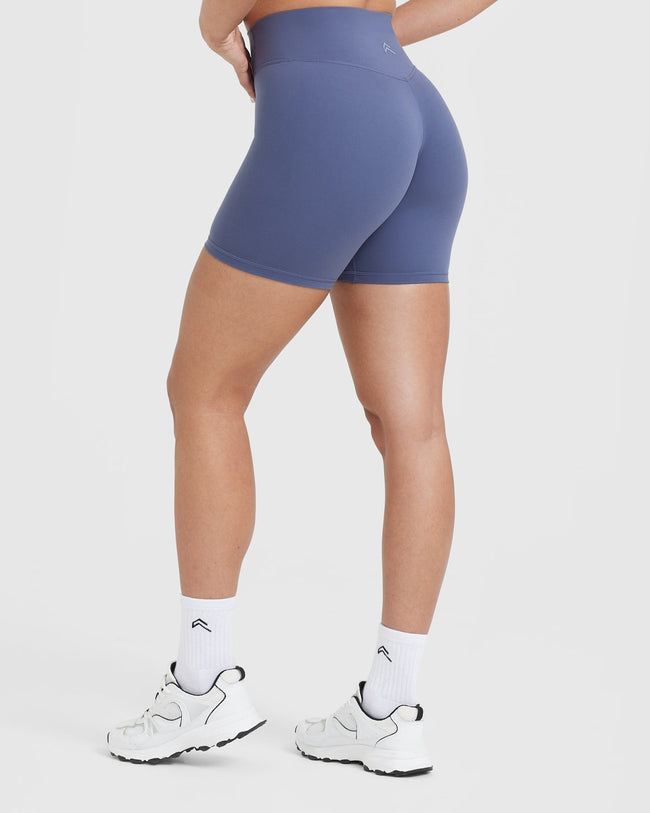 Timeless High Waisted Shorts 6" | Slate Blue