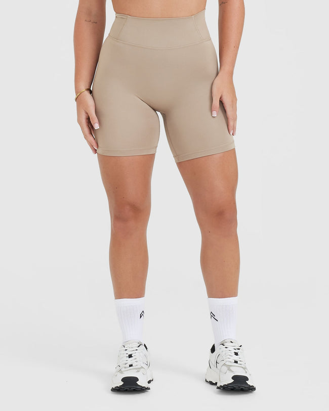 Timeless High Waisted Shorts 6" | Sandstone
