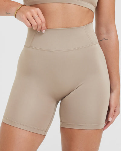 Timeless High Waisted Shorts 6" | Sandstone