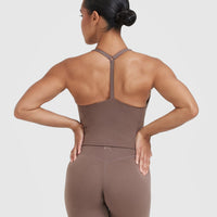 Timeless Square Neck Mid Vest | Cool Brown