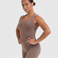 Timeless Square Neck Mid Vest | Cool Brown