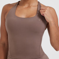 Timeless Square Neck Mid Vest | Cool Brown