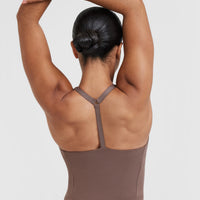 Timeless Square Neck Mid Vest | Cool Brown