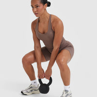 Timeless Square Neck Mid Vest | Cool Brown