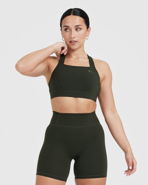 Oner Modal Timeless Wide Strap Sports Bra | Khaki