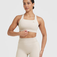 Timeless Wide Strap Sports Bra | Sand