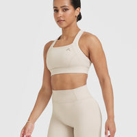 Timeless Wide Strap Sports Bra | Sand