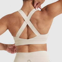 Timeless Wide Strap Sports Bra | Sand
